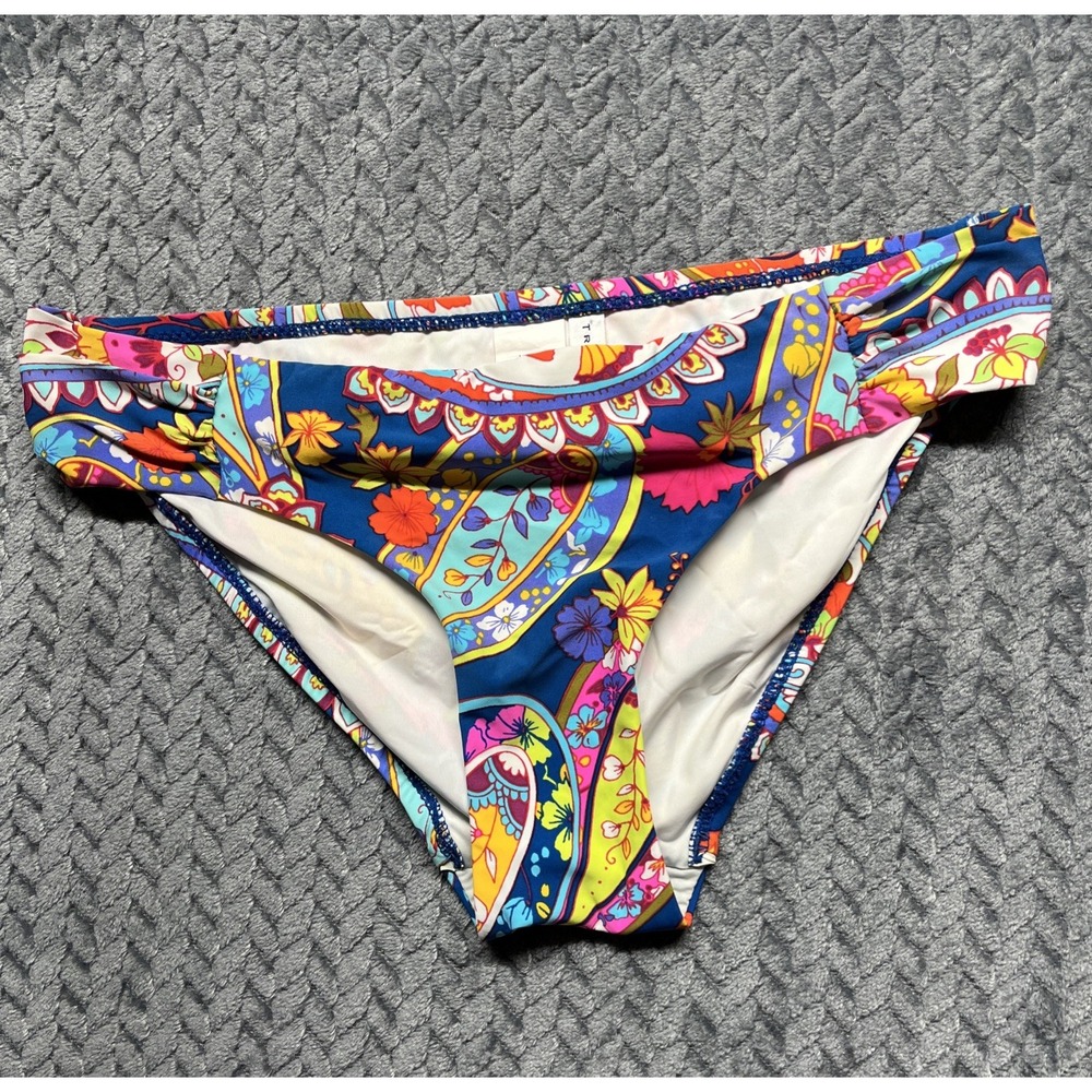 Trina Turk Blue Multicolor Ruffle Off-Shoulder Bikini Set - Picture 4 of 15